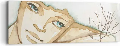 Produktbild von Bild auf Leinwand - Leinwandbild - Gesicht Dame Fantasie Grafik - 90x30cm - Wand Bild - Wanddeko - Leinwanddruck - Bilder - Kunstdruck - Wanddekoration - Leinwand bilder - Wandkunst - AB90x30-3175