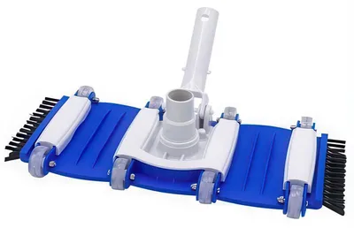 Produktbild von Poolbodenbürste für Swimmingpool, Pool Reinigungsbürste mit Sauganschluss, 39 × 19 cm Poolreiniger für Aufstellpool & eingelassene Pools, Blau