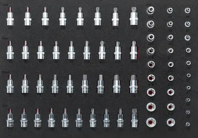 Image de VIGOR Clé à douille à quatre pans creux (XZN), à six pans creux, à profil cannelé intérieur, TORX intérieur, TORX extérieur