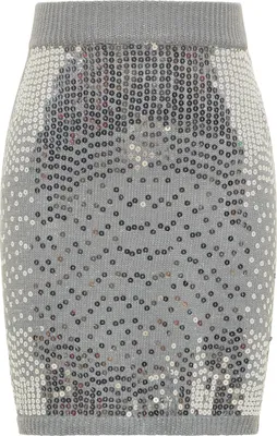 Image de Jupe en maille Ciaga pour femme - gris argenté, XL/XXL