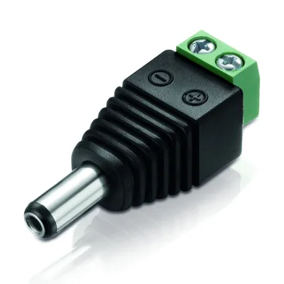 Produktbild von adaptare 93521 Niedervolt Adapter (Terminalblock 2-polig auf DC-Hohlstecker), 5,5x2,1mm, schwarz