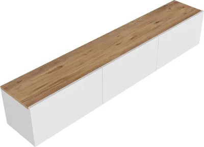Image de Meuble TV en bois "West" - 150 x 32 x 30 cm - Pin blanc de l'Atlantique