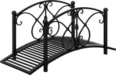Produktbild von Outsunny Gartenbrücke, Teichbrücke mit Sicherheitsgeländer bis 100 kg belastbar