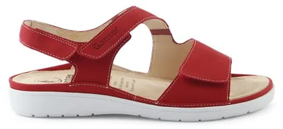 Produktbild von Damen Sandalen in Rot, klassisches Design mit verstellbarem Klettverschluss