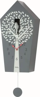 Produktbild von AMS 7287 Quarz-Kuckucksuhr Wehingen, Holzgehäuse, Anthrazit