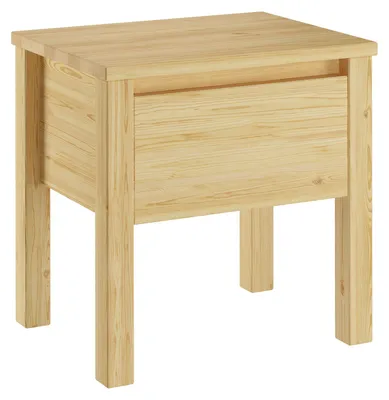 Produktbild von Nachttisch Kiefer massiv Nachtkästchen Bettkommode Nachtschrank mit Schublade 90.20-K14