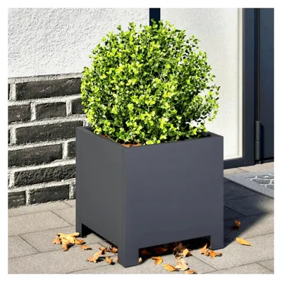Produktbild von Pflanzkübel 2 Stück Anthrazit 30x30x30 Stahl