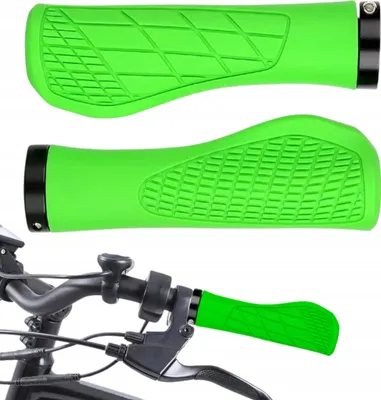 Produktbild von Gearox | Fahrradgriffe - Ergonomisch - 2 Stück - Antirutsch - Komfortabel - Grüne Gummigriffe