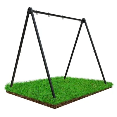 Zdjęcie produktu dla Stelaż na huśtawkę huśtawka ogrodowa podwójna 3w1 czarny 260x195x230 cm