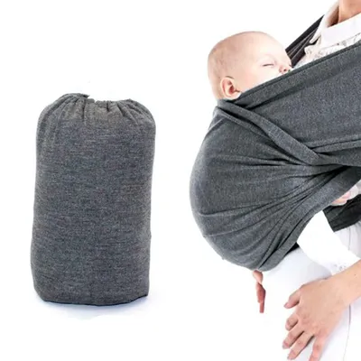 Produktbild von Dunkelgraues Babytragetuch, Tragetuch für 0–3 Jahre, 20 kg belastbares Tragetuch für Neugeborene, 589 g schweres Tragetuch für den Kindergarten