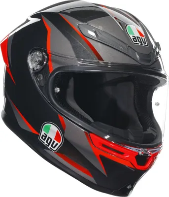Produktbild von AGV K6 S Integralhelm slashcut schwarz / grau / rot M