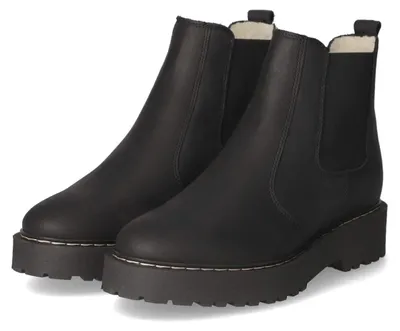 Image de Bottines Chelsea pour femmes, marque Fräulein Frida, en cuir lisse noir, taille 37