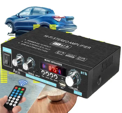 Obrázok produktu pre Audio zosilňovač, 400 W + 400 W, 110 V – 240 V, rozmery: 19 x 12,5 x 4,5 cm, 2.0 kanály, podporuje Bluetooth a AUX