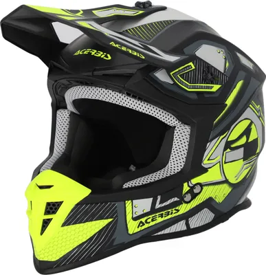 Produktbild von Acerbis Linear Graphic 2024 Motocross Helm, schwarz matt/gelb, XS (53/54)