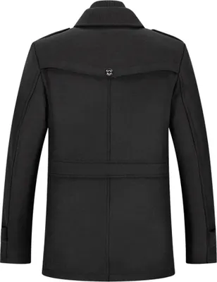 Herren Wintermantel Schwarz 5XL