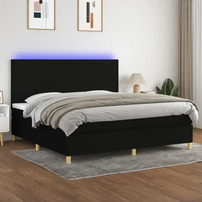 Produktbild von Maison Exclusive - Boxspringbett mit Matratze & LED Schwarz 200x200 cm Stoff