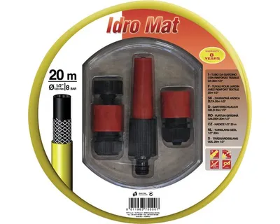 Produktbild von Gartenschlauch-Set 1/2 Zoll, mit 4-teiligen Stecksystem 20m