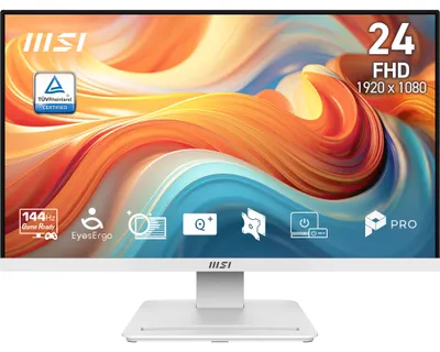 Obrázok produktu pre MSI Pro MP241W E14V, 60,5 cm (23.8"), 1920 x 1080 px, Full HD, LCD, 4 ms, Biela