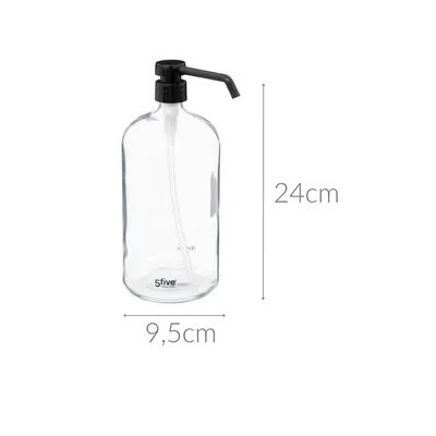 Obrázok produktu pre Dávkovač na tekuté mydlo, sprchový gél, sklo, 1 liter
