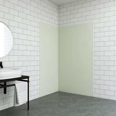 Produktbild von 80x80x210cm Stein Gold Duschrückwand Alu Duschrückwände Fliesenersatz Ecklösung Duschabtrennung