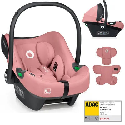 Produktbild von Lionelo ASTRID I-SIZE dětská autosedačka od narození, do 87 cm, od 1 kg do 16 kg, velmi stabilní nosič, výškově nastavitelný - Pink Coral