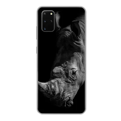 Produktbild von MuchoWow® Handyhülle Schutzhülle Hülle für Samsung Galaxy S20 Plus Nashorn - Wildtier - Porträt Silikon Softcase Handy Hülle - Hartschale