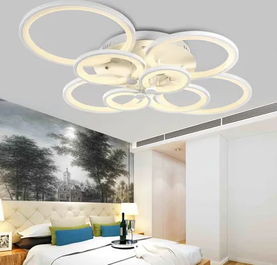 Produktbild von LED stropné svietidlo Stropné svietidlo 6067-8 100x80x17cm LED 148W diaľkové ovládanie farba svetla/jas nastaviteľný stmievateľný biely lakovaný kovový rám svietidla