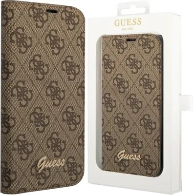 Produktbild von Guess GUBKP14XHG4SHW iPhone 14 Pro Max 6,7" braun book 4G Vintage Gold Logo Schutzhülle