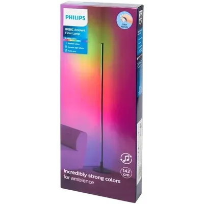 Produktbild von Philips LED Stehlampe RGBIC Gradient Dimmbar 8721103102461, Schwarz, Schlafzimmer, Esszimmer, Garage, Homeoffice, Küche, Wohnzimmer, Modern, IP20