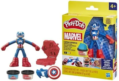 Immagine prodotto di Play-Doh Marvel Captain America Superhero Knetset - giocattoli Marvel