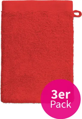 Produktbild von grace grand spa Waschhandschuh Absolut mit breiter Webbordüre Rot One Size