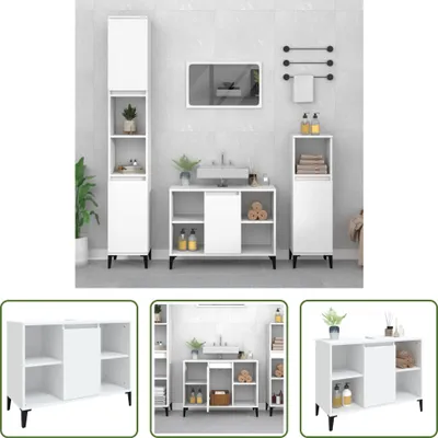 Produktbild von The Living Store Waschbeckenunterschrank Weiß 80x33x60 cm Holzwerkstoff