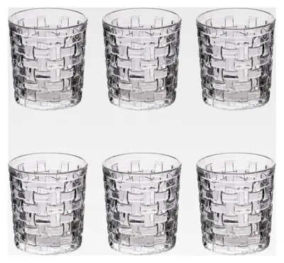 Produktbild von 6er Set Wassergläser aus Glas 275 ml mit Flechtdekor