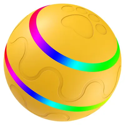 Produktbild von Hundeball-Spielzeug, interaktives Welpen-Katzen-Haustier-Rollspielzeug mit selbstdrehendem, huepfendem Ball, LED-Licht, wiederaufladbarer Akku fuer mittelgrosse/grosse Hunde, Geburtstagsgeschenk