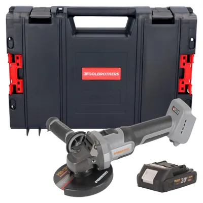 Image de Procraft Industrial AG125Abb Meuleuse d'angle sans fil 20 V 125 mm Brushless + 1x batterie 2,0 Ah + RHINO Toolcase - sans chargeur