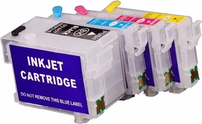 Produktbild von Wiederbefüllbare Druckerpatronen kompatibel mit Epson T3471, T3472, T3473, T3474, T34 XL mit Auto Reset Chips für WF-3720 3725