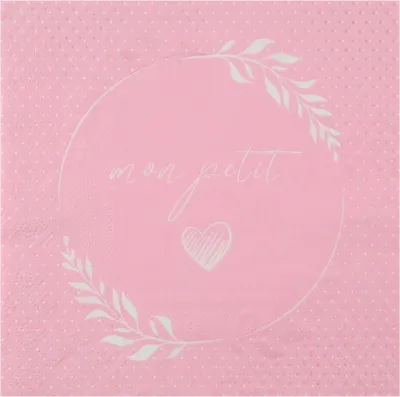 Produktbild von 20 Servietten Mon petit Baby rosa