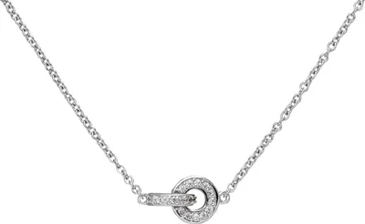 Produktbild von Collier Halskette aus 925 Silber rhodiniert mit 20 Zirkonia 42-45cm Halsschmuck