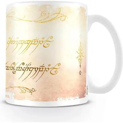 Produktbild von PYRAMID The Lord Of The Rings (Ring Inscription), Einzelbild, 0,315 l, Becher, Universal, Mehrfarbig, Weiß, Keramik