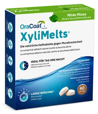 Obrázek produktu pro OraCoat XyliMelts lepicí tablety jemná máta proti suchosti v ústech, 40 tablet