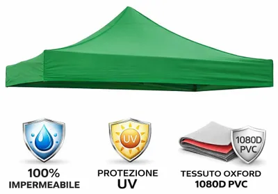 Image de Feuille de toit imperméable verte 3X3 pour le remplacement du gazebo pliable