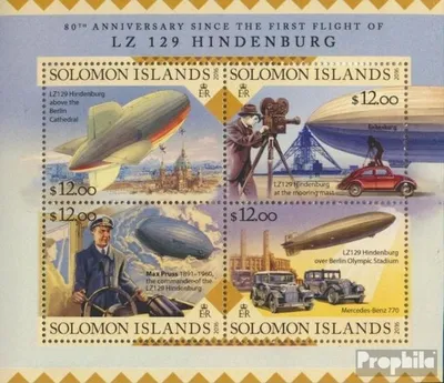 Produktbild von Briefmarken Salomoninseln 2016 Mi 3671-3674 Kleinbogen (kompl. Ausg.) postfrisch LZ129 Hindenburg