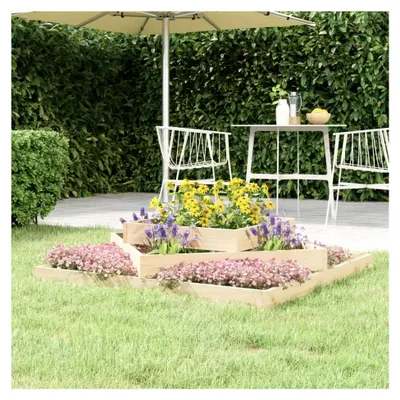 Produktbild von Pflanzkübel Blumenkasten Pflanzbeet Hochbeet Gemüsebeet für Garten Terrasse 112x112x27 cm Kiefernholz