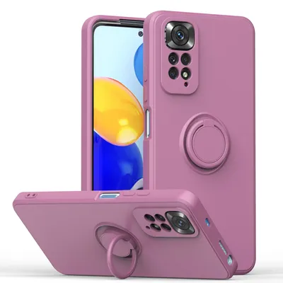 Obrázek produktu pro Redmi Note 11 Pro Pouzdro, s prstencovým držákem a stojánkem, odolné proti poškrábání, měkký silikon pouzdro pro Xiaomi Redmi Note 11 Pro 5G/4G Fialová