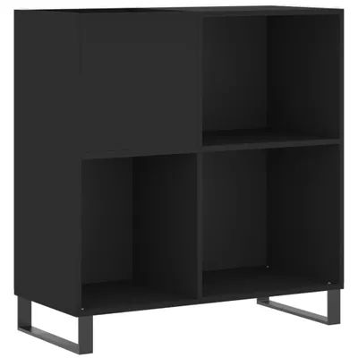 Image de vidaXL Armoire à plateaux noire 84,5x38x89 cm Bois composite