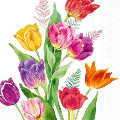Produktbild von Servietten 33x33 cm - BRIGHT TULIPS