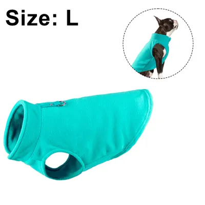 Produktbild von Fleece Weste Hundepullover – Thermo Pullover Fleece Hundejacke mit Leinenbefestigung – Winter Pullover Mantel für kleine bis mittelgroße Hunde – Hundekleidung für kaltes Wetter für kleine bis mittelgroße Hunde Jungen oder Mädchen für den Innen- und Außenbereich, Grün, L