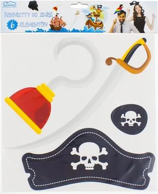 Produktbild von 6 Stück Piraten-Design Foto Requisiten Set aus Papier für thematische Fotoshootings