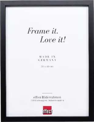 Produktbild von Fotorahmen aus Holz Effektprofil 58 Schwarz 20x20 cm Klarglas und Abstandsleiste