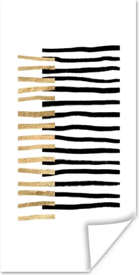 Produktbild von MuchoWow® Poster Linie - Gold - Gestaltung 60x120 cm - Wandschmuck